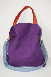 Torba na ramię XL - fiolet,pomarańcz,szaroniebieski - Torebki damskie Torba na ramię XL - fiolet,pomarańcz,szaroniebieski - Torebki damskie - miniaturka - grafika 1