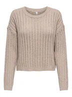 Swetry damskie - ONLY Sweter w kolorze beżowym - miniaturka - grafika 1