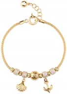 Bransoletki - ZŁOTA BRANSOLETKA MODUŁOWA Z ZAWIESZKAMI I KAMIENIAMI SEA STORIES 14KT 585 - miniaturka - grafika 1