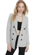 Płaszcze damskie - Trendyol Damski kołnierz z klapą, zwykły zwykły płaszcz, miętowy, 38, Miętowy, 64 - miniaturka - grafika 1