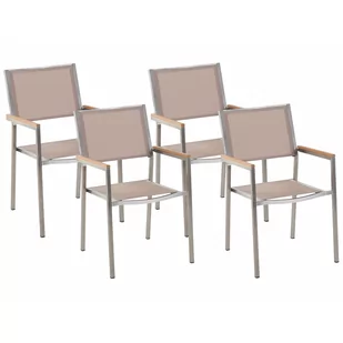 Lumarko Zestaw 4 Krzeseł Ogrodowych Beżowy Grosseto - Fotele i krzesła ogrodowe - miniaturka - grafika 1