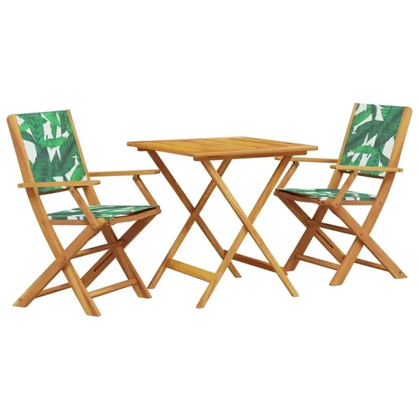 Zestaw mebli bistro ogrodowych - Stół 70x70x75cm + 2 Krzesła zielone