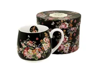 Kubki - Duo Kubek baryłka VINTAGE FLOWERS BLACK 430ml - miniaturka - grafika 1