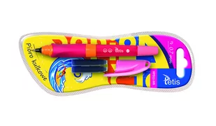 TETIS Pióro kulkowe różowe KP511-NR - Pióra kulkowe - miniaturka - grafika 1