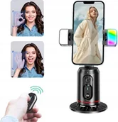 Statywy fotograficzne - Obrotowy Statyw na telefon z kamerą AI + 2 lampki LED - miniaturka - grafika 1