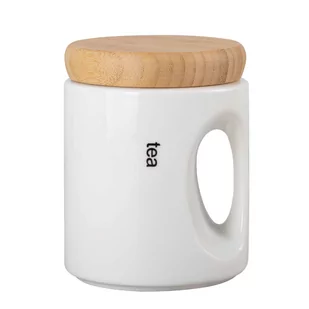 Pojemnik na herbatę z bambusem RONNIE 650ml biały - Pojemniki kuchenne - miniaturka - grafika 1