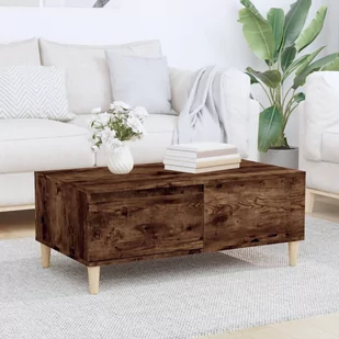 vidaXL Stolik kawowy, przydymiony dąb, 90x50x36,5 cm - Ławy i stoliki kawowe - miniaturka - grafika 1