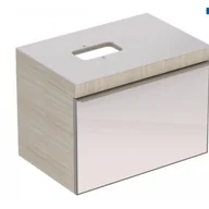 Szafki łazienkowe - GEBERIT GEBERIT 500.558.JI.1 Szafka Citterio pod umywalkę asymetryczna 70 cm ze szklanym blatem dąb jasny/szkło taupe - miniaturka - grafika 1