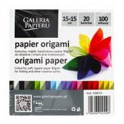 Szkolne artykuły papiernicze - Galeria papieru Papier origami 15x15cm 20 kolorów opakowanie 100 arkuszy - miniaturka - grafika 1
