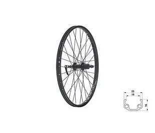 Koło Obręcz Rowerowa Kellys Wasper Cassette V-Brake R 24" | Black - Części rowerowe - miniaturka - grafika 1