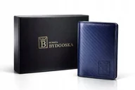 Portfele - Portfel antykradzieżowy męski granatowy etui na karty eko skóra ekologiczna - miniaturka - grafika 1