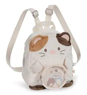 Plecaki - NICI 61822 mymochi plecak kotek Angy, pluszowy plecak w stylu kawaii z regulowanymi paskami, dla dużych i małych, idealny do przedszkola, 23 x 21 x 9 cm, biały - miniaturka - grafika 1