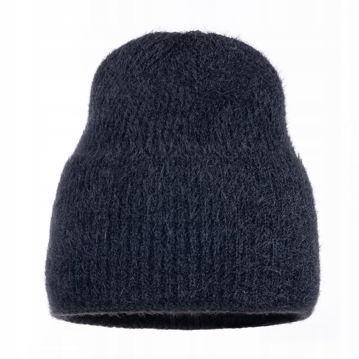 Ciepła Klasyczna Wywijana Czapka Damska Zimowa Na Zimę Beanie Czarna