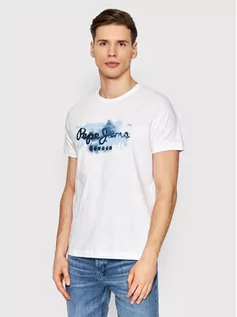 Koszulki i topy damskie - Pepe Jeans T-Shirt Golders PM508105 Biały Slim Fit - grafika 1