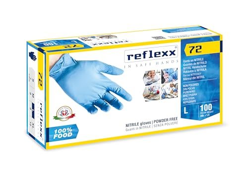 Reflexx R72, rękawice nitrylowe bez talku, L, jasnoniebieskie, 100