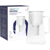 Dzbanki filtrujące - Dzbanek filtrujący szklany AquaFloow ClassGlass 3l biały + 1x filtr do wody - miniaturka - grafika 1