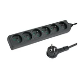 Listwy zasilające - HAMA Listwa zasilająca Standard 6gn, 1.5m czarna, bez włącznika - miniaturka - grafika 1