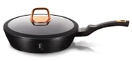Patelnie - Czarna patelnia ze szklaną pokrywą 24 cm Z9-L87 - miniaturka - grafika 1