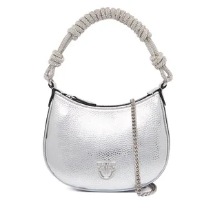 Torebka PINKO Half Moon Baby C + Manico Al 25-26 PLTT 105913 A2WD Srebrny - Torebki damskie - miniaturka - grafika 1