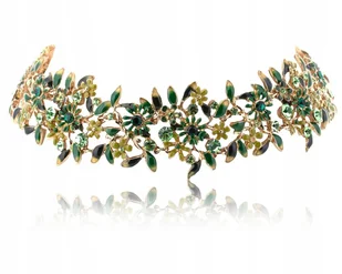 CHOKER ZIELONE KWIATUSZKI Z KRYSZTAŁKAMI Z KOLEKCJI BLOSSOM (C8157AU/1/Z) - Naszyjniki - miniaturka - grafika 1
