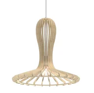 Lampy sufitowe - Drewniana lampa zwieszana do jadalni Rina 5018 Amplex ekologiczny boho beżowa - miniaturka - grafika 1