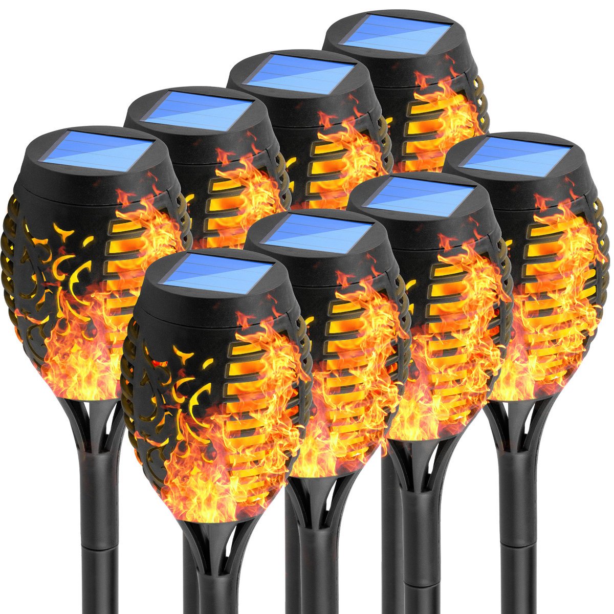 Lumiled Zestaw 8x Lampa Solarna Ogrodowa LED IGNIS Wbijana Pochodnia Efekt Płomienia 50cm