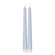Świece - Zestaw 2x świeca LED obiadowa FLAMME CANDY niebieska 26cm - miniaturka - grafika 1