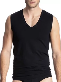 Koszulki męskie - CALIDA Męski podkoszulek Cotton Code Tank Top, czarny, 50 - grafika 1