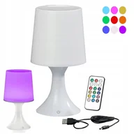 Lampy stojące - Lampka Nocna LED RGB 26cm z Pilotem kablem USB Taimer Lampa Dekoracyjna - miniaturka - grafika 1