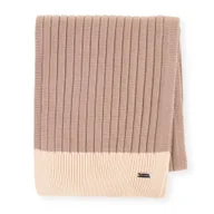 Apaszki i szaliki męskie - Damski szalik w poziome paski brązowo - beżowy - miniaturka - grafika 1