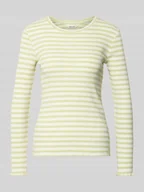 Bluzki damskie - Bluzka z długim rękawem o kroju slim fit z mieszanki bawełny ekologicznej model ‘ANNA’ - miniaturka - grafika 1