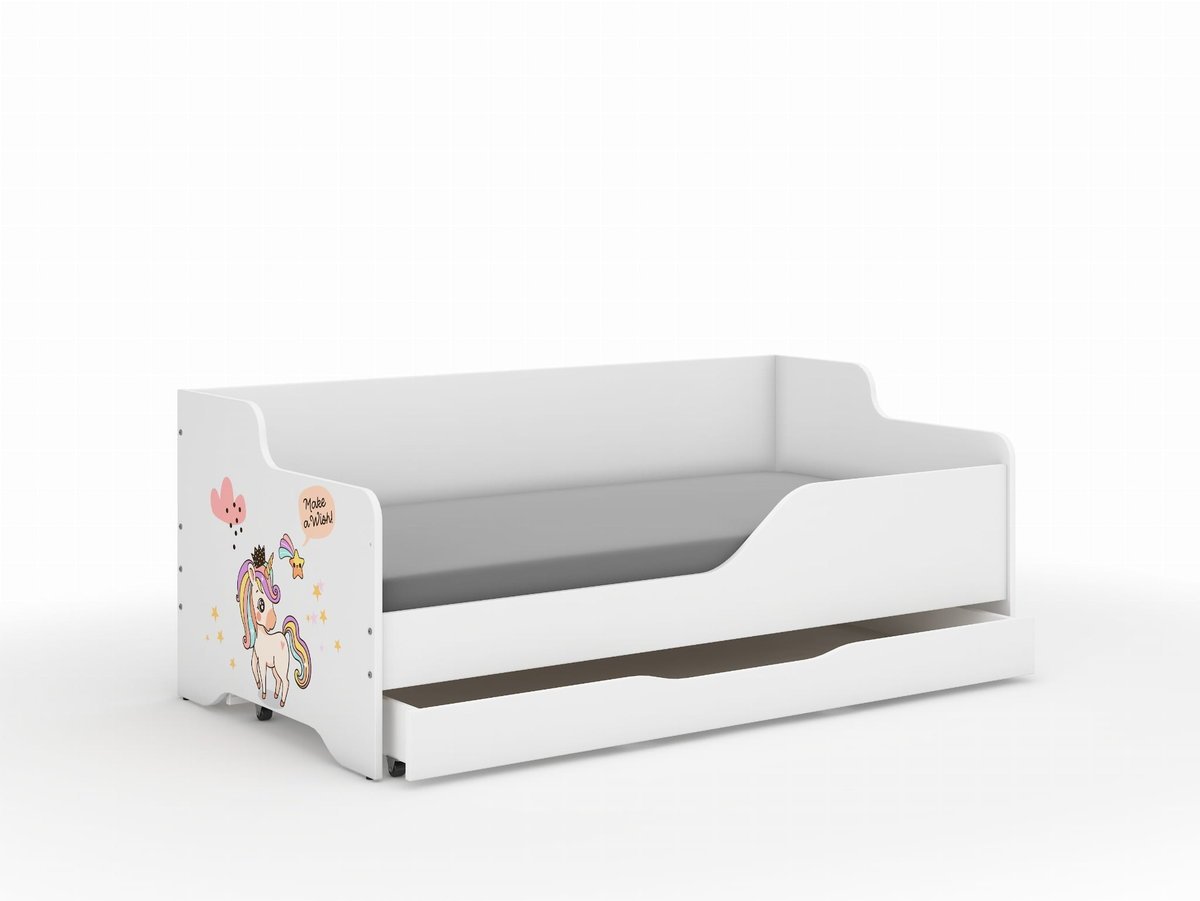 Łóżko dziecięce LILU 160x80 JEDNOROŻEC RAINBOW - boki