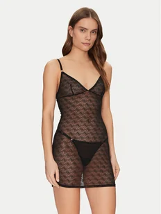 Guess Koszula nocna O5RX02 KCLB0 Czarny Slim Fit - Piżamy damskie - miniaturka - grafika 1