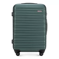Walizki - Średnia walizka z ABS-u z żebrowaniem zielona - miniaturka - grafika 1
