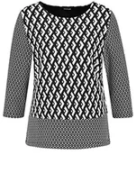 Koszulki i topy damskie - Taifun Damska koszulka z długim rękawem, Wielokolorowy (czarny wzór 1102), 34 PL - miniaturka - grafika 1