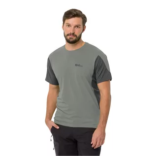 Koszulki męskie - Koszulka męska Jack Wolfskin NARROWS T M gecko green - M - grafika 1