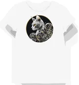 Koszulki i topy damskie - Koszulka damska biała z motywem szarego kota rex XXL - miniaturka - grafika 1