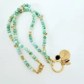 Naszyjniki - Naszyjnik SZEPT SMOKA, choker z kamieni Amazonitu - miniaturka - grafika 1