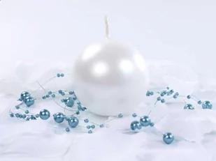 PartyDeco Świeca "Kula", metalik, perłowa, 1 sztuka - Gadżety dla niej i dla niego - miniaturka - grafika 1