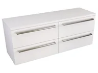 Szafki łazienkowe - Szafka Wisząca Z Blatem ATH 120 cm S Prawa - Biały Mat - Uchwyty Stal Szczotkowana - miniaturka - grafika 1