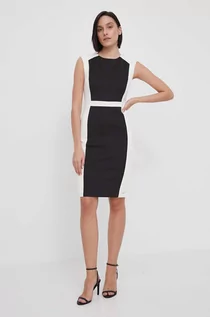 Sukienki - Calvin Klein sukienka kolor czarny mini dopasowana - grafika 1