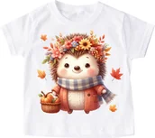 Koszulki dla dziewczynek - Koszulka z jeżem dla dziewczynki - wzór jeż74 - miniaturka - grafika 1