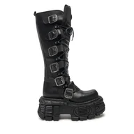 Glany damskie - Glany NEW ROCK M-272-S3 Czarny - miniaturka - grafika 1
