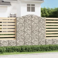 Pozostałe narzędzia ogrodowe - vidaXL Kosze gabionowe, 8 szt, 200x50x220/240 cm, galwanizowane żelazo - miniaturka - grafika 1