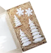 Świece - Zestaw prezentowy świece choinki 3 wysokości złote - miniaturka - grafika 1