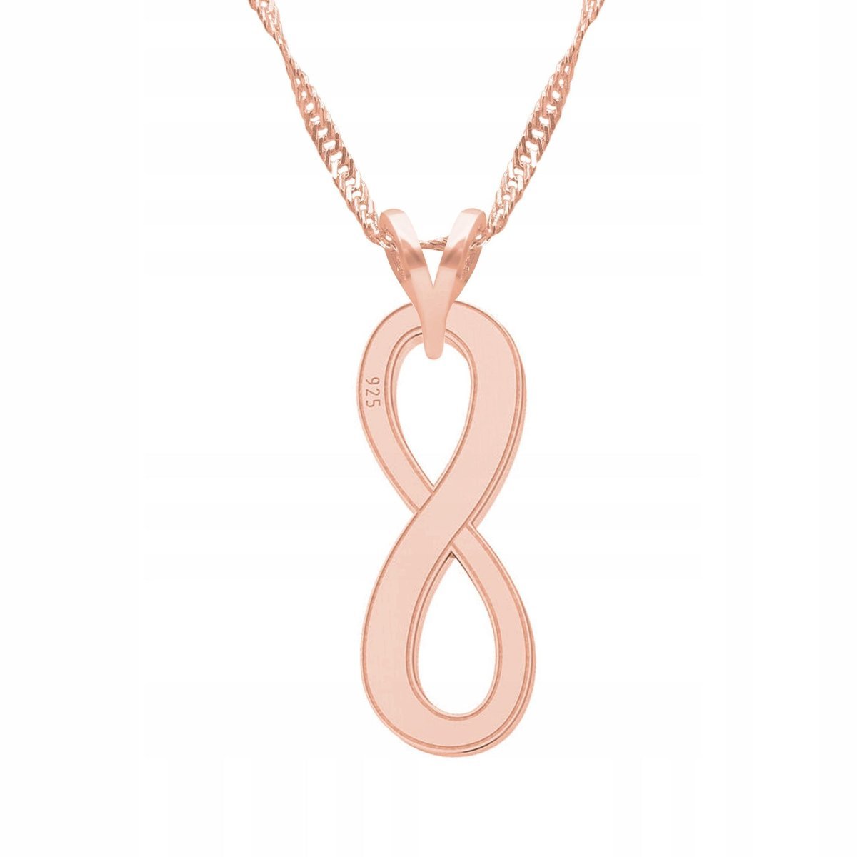 Naszyjnik Pozłacany z Nieskończonością Infinity Wieczność Znak SREBRO 925