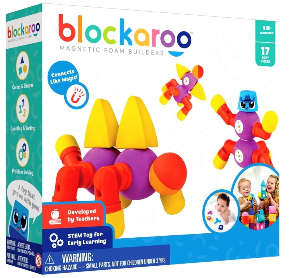 301009 Blockaroo Piankowe klocki magnetyczne CRITTER 17el. Zabawka STEM +18m