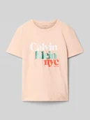 Koszulki dla dziewczynek - T-shirt z nadrukiem z logo - miniaturka - grafika 1