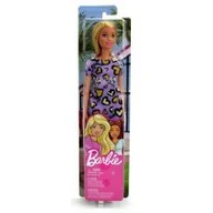 Lalki dla dziewczynek - Mattel GHW49. Lalka w sukience w serduszka, fioletowa - miniaturka - grafika 1