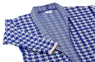 Swetry damskie - Caneva Elegancki, klasyczny, długi kardigan z wzorem w pepitkę, wełniano-biała, niebieska, w kratkę, rozmiar XS/S, Wełna biała, niebieska, w kratkę, XS - miniaturka - grafika 1